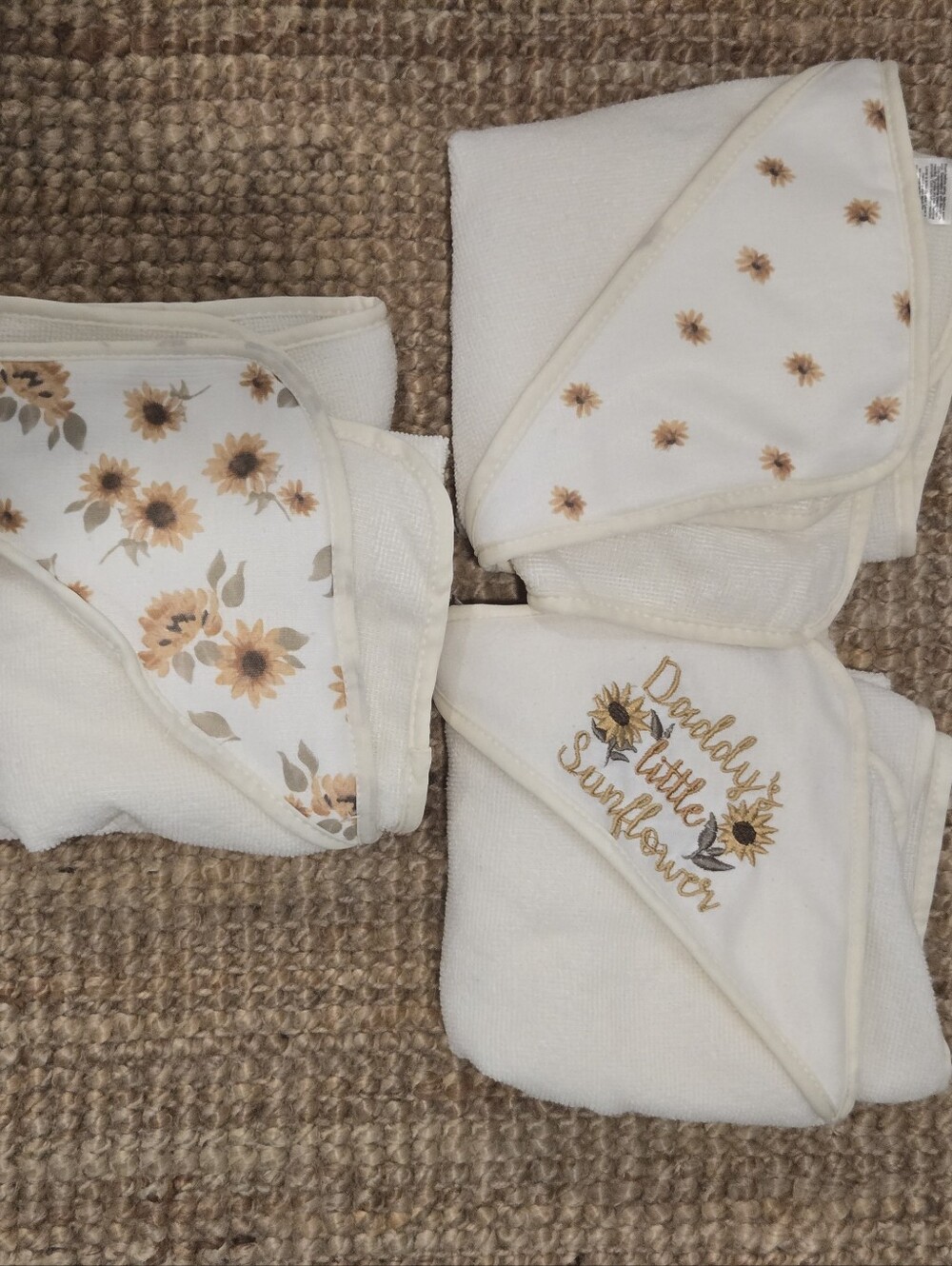 Kyle And Deena (3) Cream Sunflower Baby Bath Towels